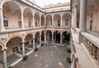 Courtyard of Palazzo Doria Tursi Palace in Strada Nuova historic town of Genoa, Italy