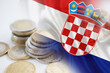 Kroatische Flagge und Euro als neue Währung