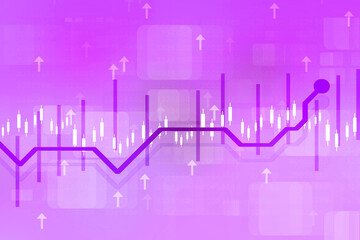Poster - 2d rendering stock market online business concept. business graph