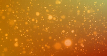 Digitally Generated Image Of Glowing Spots Moving Against Orange Background