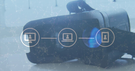 Poster - Black binoculars with emoticons foreground