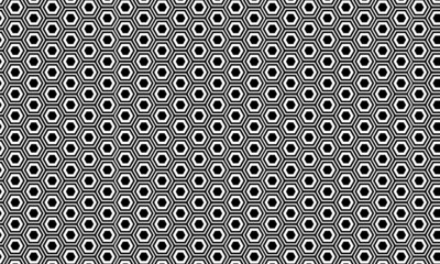 black hexagon inside the white hexagon pattern with black background colour abstract