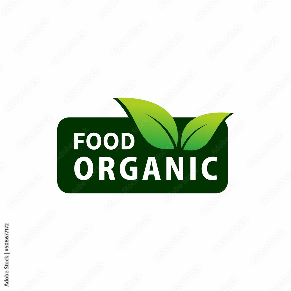 Organic food. Healthy food labels with lettering. Vegan food stickers ...