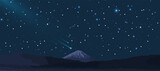 Fototapeta Desenie - Night sky background with stars and mountains