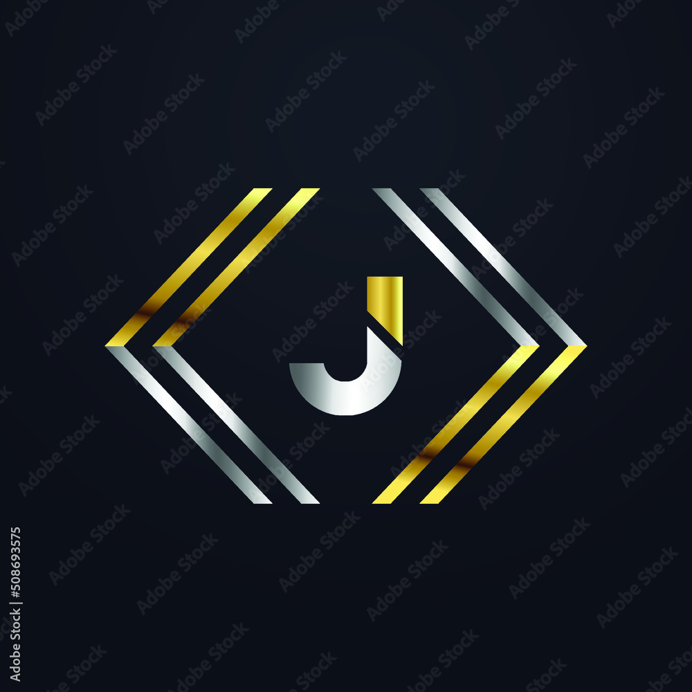 Premium luxury Vector elegant gold and silver font Letter J Template ...