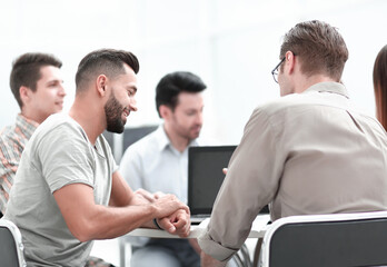 Wall Mural - close up.the business team is discussing a new plan