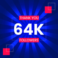 Thank you 64K Followers Vector Design Template