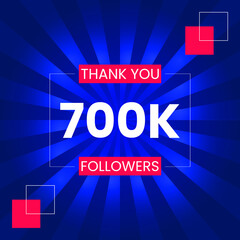 Thank you 700K Followers Vector Design Template