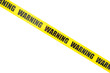 © EdNurg - Yellow warning tape isolated and cutout on white background. Risk and accident concept