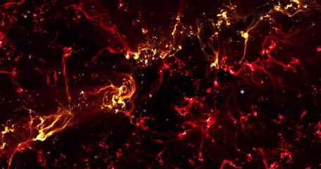Wall Mural - Abstract View from plasma fire hell. red wallpaper, the universe is filled with galaxies. Panoramic shot, wide format. abstract sky background. copy spase. blurry weak focus, no focus, noise.