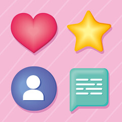 Sticker - social media four icons