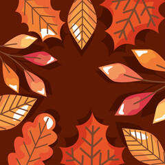 Sticker - autumn leafs frame