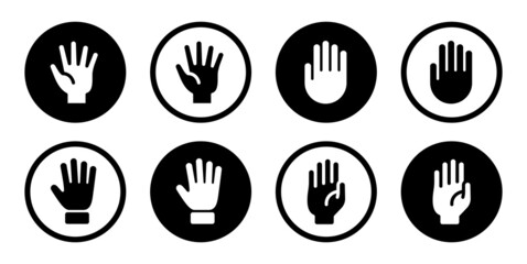 Poster - Hand vector icon set collection. Stop sign vector illustration.