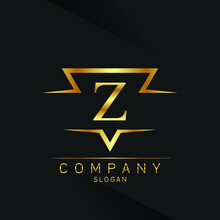 Z Letter Logo Gold 3D