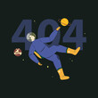 illustration of astronaut in space for 404 website error. page not found text. Cute template with planet, Stars for poster, banner or website page.