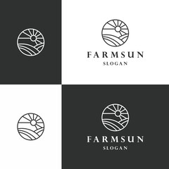 Wall Mural - Farm sun logo icon design template vector illustration