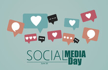 Social Media Day June 30 Vector Illustration, Suitable For Web Banner Or Card Campaign