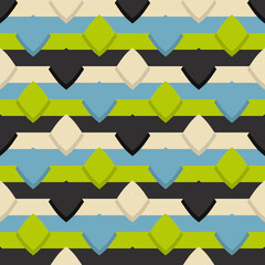 Poster - Abstract background with polka dots in bright green and blue colors. Vector pattern for print.