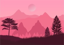 Silhouette Mountain Pink 