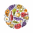 © Abundzu - Vector pattern with food in Scandinavian style
