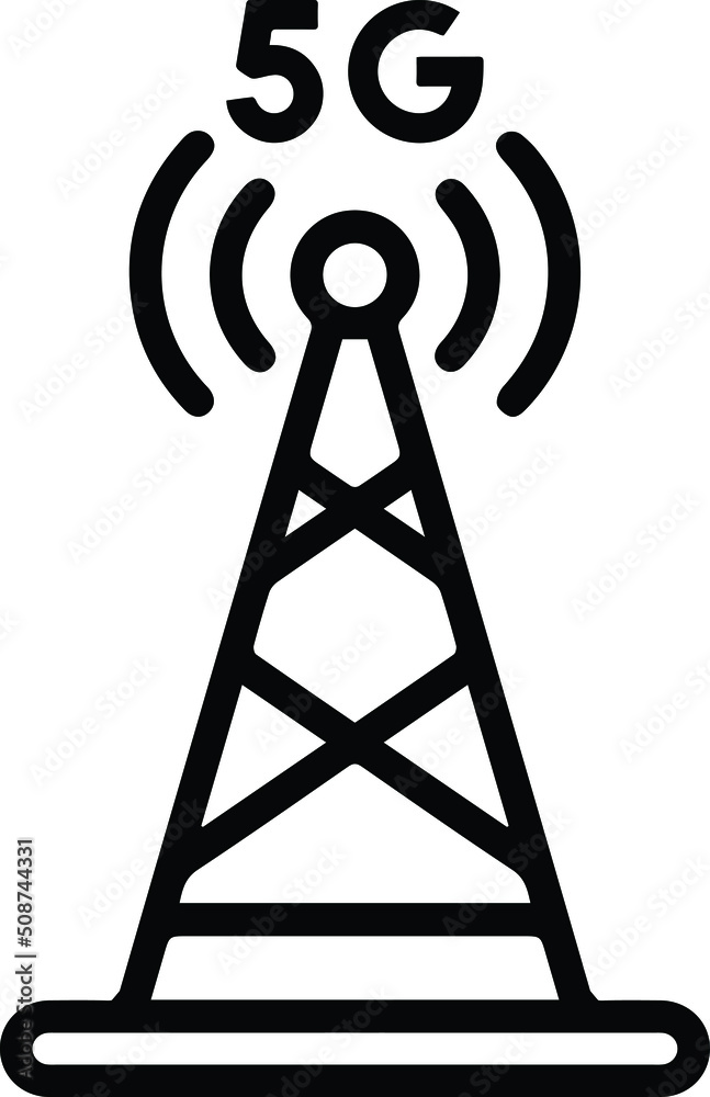 5g Radio tower icon. radio waves. broadcast transmission line icon ...
