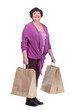 © ASDF - full-length. casual elderly woman with shopping bags.