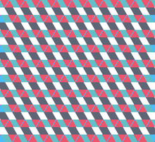 Red Teal Sky Grey Geometric Braided Pattern