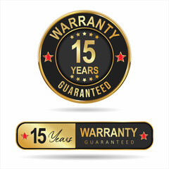 Wall Mural - warranty guaranteed gold and black  labels on white background