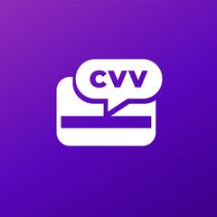 Poster - card CVV code icon, vector