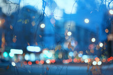 Evening Lights Blurred Background Bokeh Autumn, Abstract City Background, Autumn