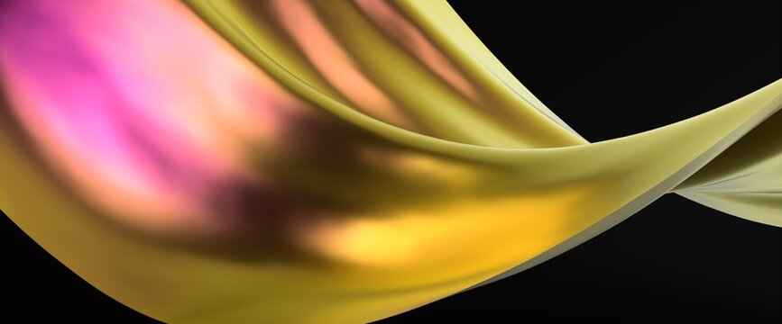 3D render abstract background. Colorful twisted shapes in motion. Computer generated digital art for poster, flyer, banner