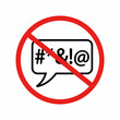 Stop swearing icon design. Censored swearing words.