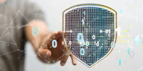 Poster - cybersecurity and information or network protection 3d