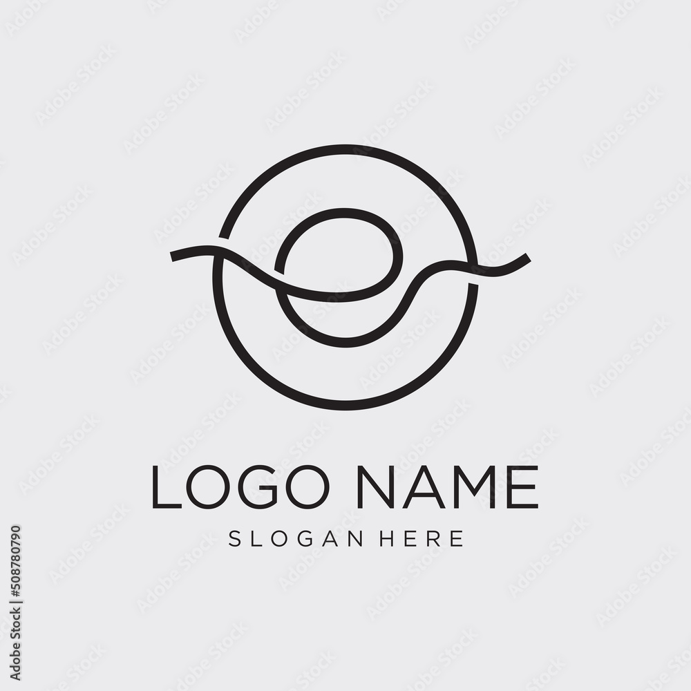Simple Elegant Letter E With Circle Logo Sign Symbol Icon Stock Vector ...