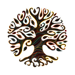 Aufkleber - Art tree with roots for your design