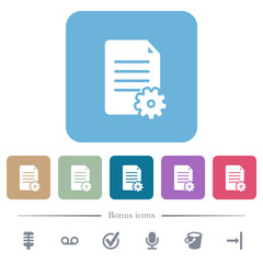 Poster - Document setup solid flat icons on color rounded square backgrounds