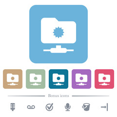 Sticker - Trusted FTP flat icons on color rounded square backgrounds