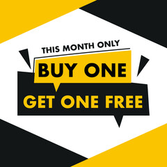 Buy 2, get 1 free. Special offer banner. Vector illustration.