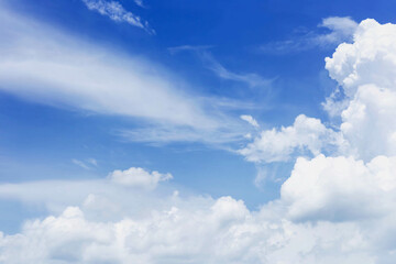 Wall Mural - Blue sky with clouds Many beautiful white