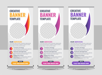 Wall Mural - Roll up banner design template