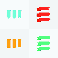 Ribbonn vector graphic illustration icon set