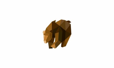 Wall Mural - brown polygon bear