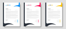 Corporate Modern Business Letterhead Design Template With Yellow, Blue And Red Color. Creative Modern Letterhead Design Template For Your Project. Letter Head, Letterhead, Business Letterhead Design.