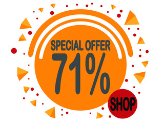 Balloon 71% off. Special offer 71% percent for stores and promotion.