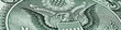 1 US dollar. Fragment of banknote. Reverse of bill with the Great Seal. The bald eagle is national symbol. Gray-green tinted banner or header. American treasury and treasuries. Economy of the USA