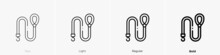 Leash Icon. Linear Style Sign Isolated On White Background. Vector Illustration.