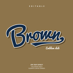Wall Mural - Brown Jersey baseball team logo printable embroidery text effect editable premium vector