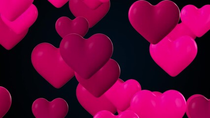 Poster - 3d hearts. Computer generated 3d render