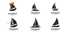 Asian Traditional Sailboat Symbol Design Logo