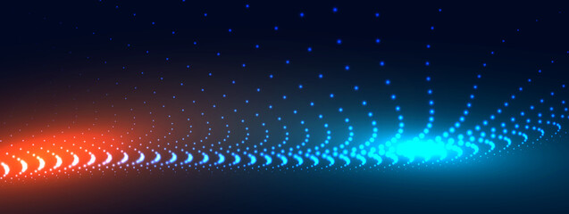 Wall Mural - abstract background with flowing particles. digital future technology concept. vector illustration.